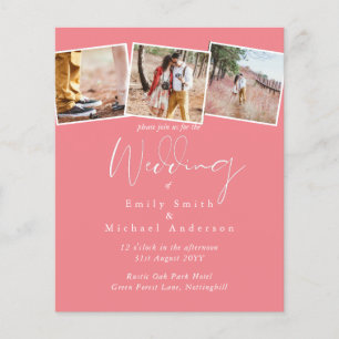 BUDGET Trending Colour Pink Wedding Invite