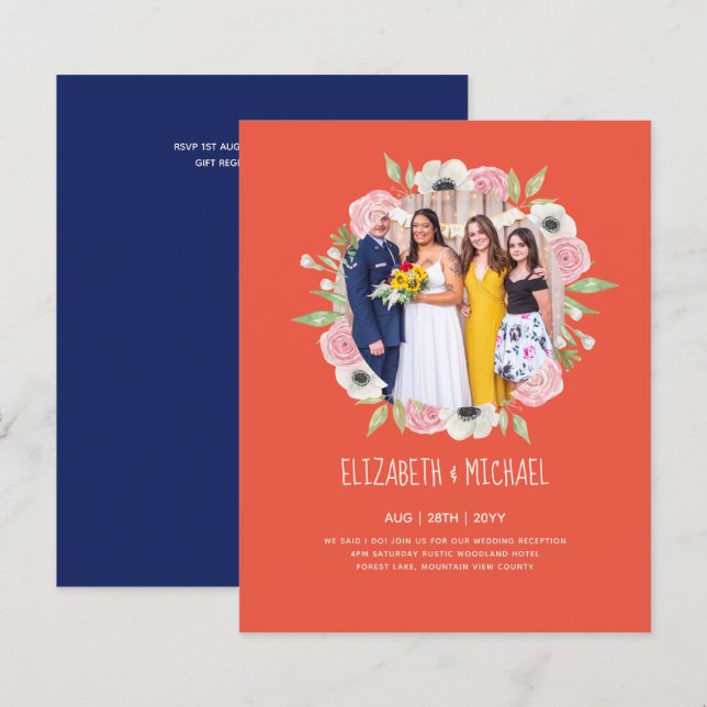 Budget Trending PHOTO Wedding Reception Invites (Front/Back)
