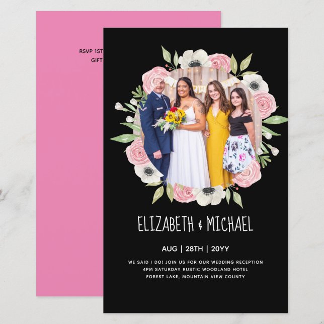 Budget Trending PHOTO Wedding Reception Invites (Front/Back)