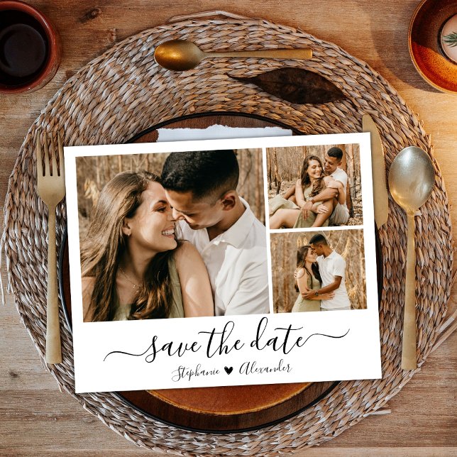 Budget Trendy Calligraphy Photo Save The Date Flyer (Creator Uploaded)