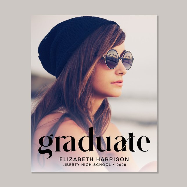 Budget Trendy Type Photo Graduation Announcement (Creator Uploaded)