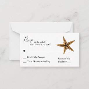Budget Tropica Hawaiian Starfish 2SM No Meal RSVP Card