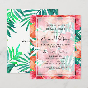 Budget Tropical Bridal Shower Invitation