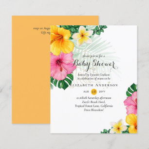 BUDGET Tropical Flowers Baby Shower Invite