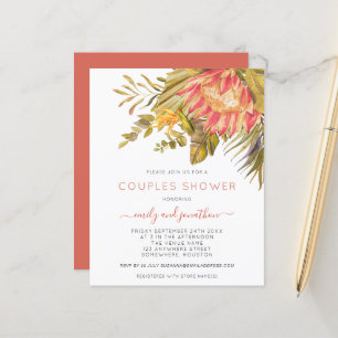 Budget Tropical Foliage Couples Shower Invitation