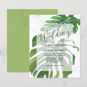 Budget Tropical Foliage Green Wedding Invitation