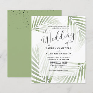 Budget Tropical Foliage Green Wedding Invitation
