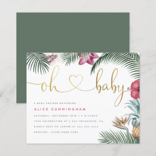 Budget Tropical Foliage Oh Baby Gold Baby Shower