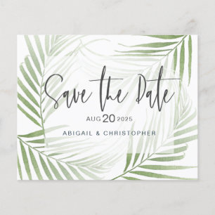Budget Tropical Foliage Sage Green Save the Date