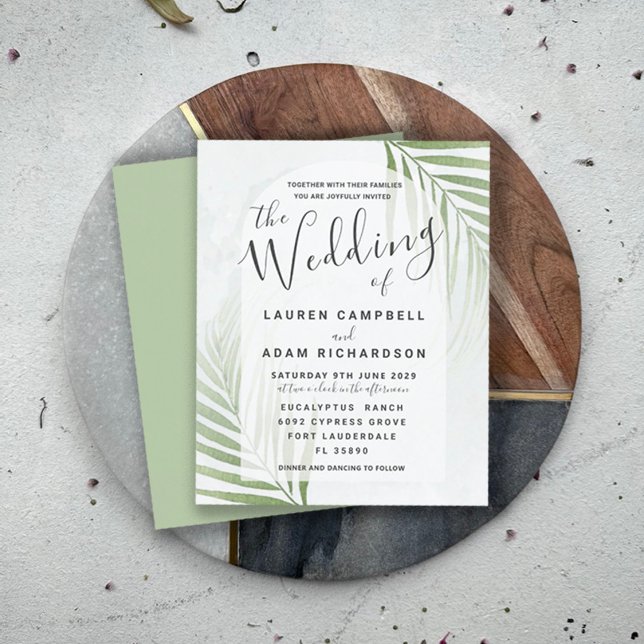 Budget Tropical Green Wedding Invitation (Creator Uploaded)