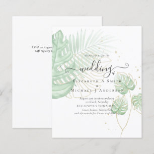 BUDGET  Tropical Island Palm Leaves Beach Wedding
