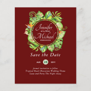 BUDGET Tropical Leaf Hawaiian Luau Wedding