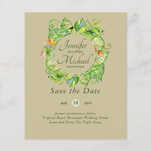 BUDGET Tropical Leaf Hawaiian Luau Wedding