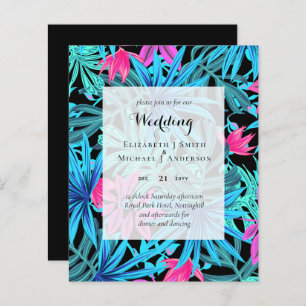BUDGET Tropical Leaves Destination Wedding Invites