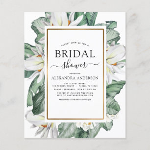 Budget Tropical Magnolia Bridal Shower Invitation