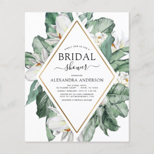 Budget Tropical Magnolia Bridal Shower Invitation