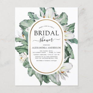 Budget Tropical Magnolia Bridal Shower Invitation