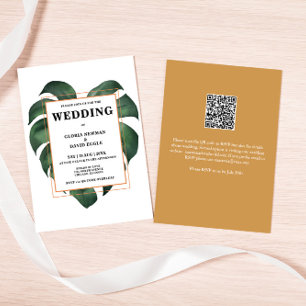 Budget Tropical Palm Leaf QR Code Wedding