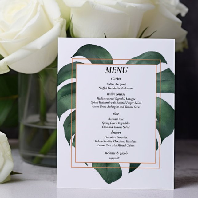 Budget Tropical Palm Leaf wedding Menu (Creator Uploaded)