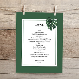 Budget Tropical Palm Leaf wedding Menu Flyer