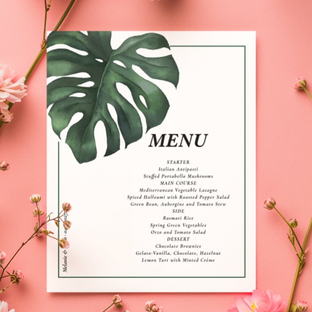 Budget Tropical Palm Leaf wedding Menu Flyer (Creator Uploaded)
