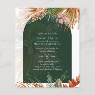 BUDGET Tropical Pampas Grass Green Wedding Flyer