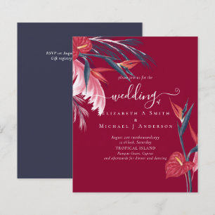 BUDGET  Tropical Pampas Grass Navy Berry Wedding
