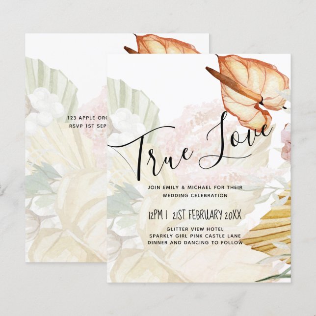 BUDGET Tropical Pampas Grass Terracotta Wedding (Front/Back)