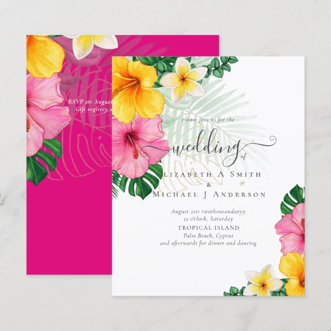 BUDGET Tropical Paradise Beach Wedding  Florals (Front/Back)