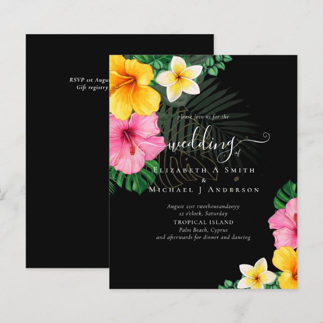 BUDGET Tropical Paradise Beach Wedding Florals (Front/Back)
