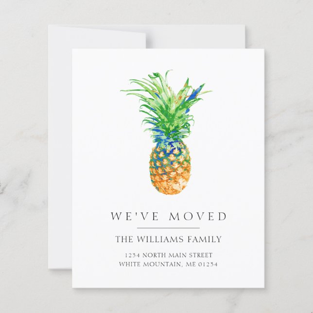 Budget Tropical Pineapple Moving Announcement (Front)