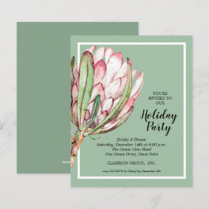 Budget Tropical Protea Holiday Christmas Invites