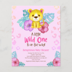 BUDGET Tropical Rainbow Leopard Baby Shower Invite