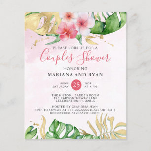 Budget Tropical Summer Floral Couples Baby Shower