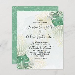 Budget Tropical Watercolor Wedding Invitation