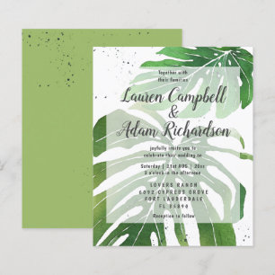 Budget Tropical Watercolor Wedding Invitation