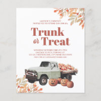 Budget Trunk or Treat Halloween Pumpkin Invitation