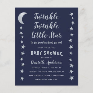 Budget Twinkle Little Star Baby Shower Invitation