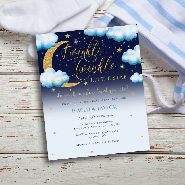 Budget Twinkle Little Star Blue Boy Baby Shower (Creator Uploaded)