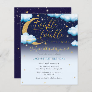 Budget Twinkle Little Star Blue Boy First Birthday