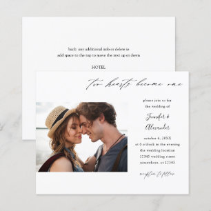 Budget Two Hearts Photo Calligraphy Wedding