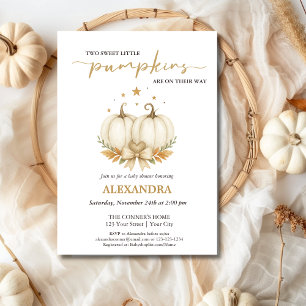 BUDGET Two Little Pumpkins Baby Shower Invitation Flyer