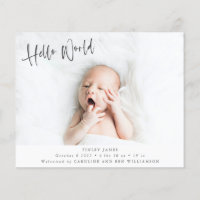 Budget Two Photo Double Sided Birth Announcement