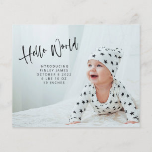 Budget Two Photo Hello Newborn Birth Announcement