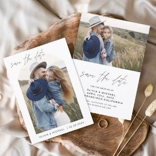 Budget Two Photo Save the Date Elegant Minimalist