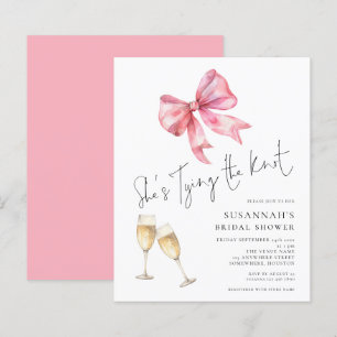Budget Tying The Knot Pink Bow Bridal Shower