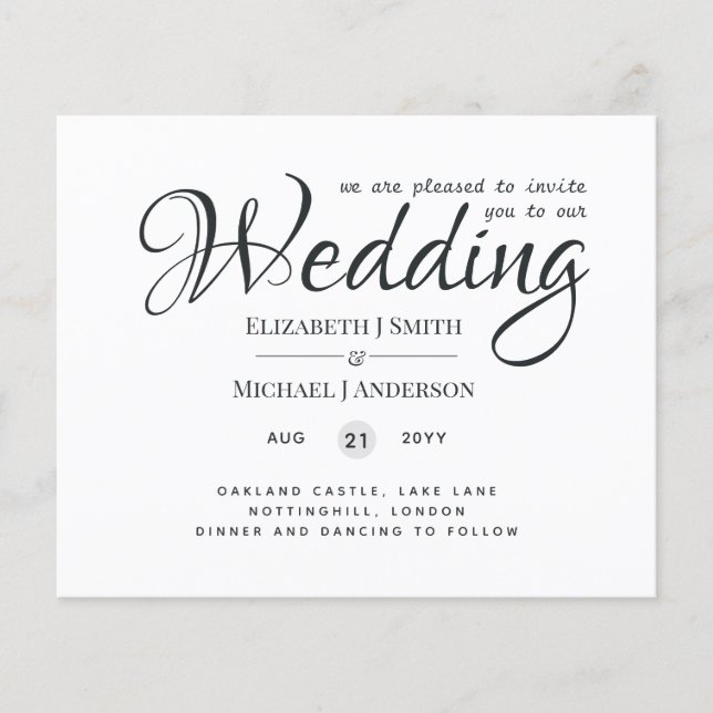 Budget TYPOGRAHY (can customise COLOR) Wedding (Front)