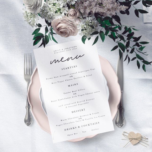 Budget Typography Any Color Script Wedding Menu (Creator Uploaded)