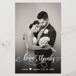 Budget Typography Script Wedding Thank You Card