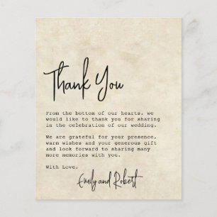 Budget Typography Wedding Thank You Photo Card